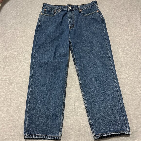 Levis 550 Jeans Mens 38x29 Relaxed Straight Blue Medium Wash 100% Cotton Denim - Picture 14 of 16